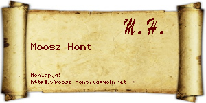 Moosz Hont névjegykártya